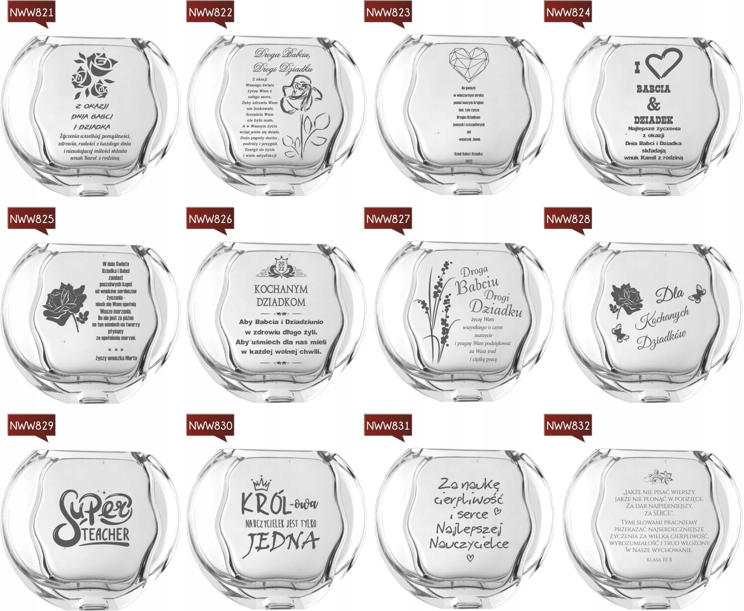 Wazon z grawer PREZENT dla Dziadków Babci Dziadka