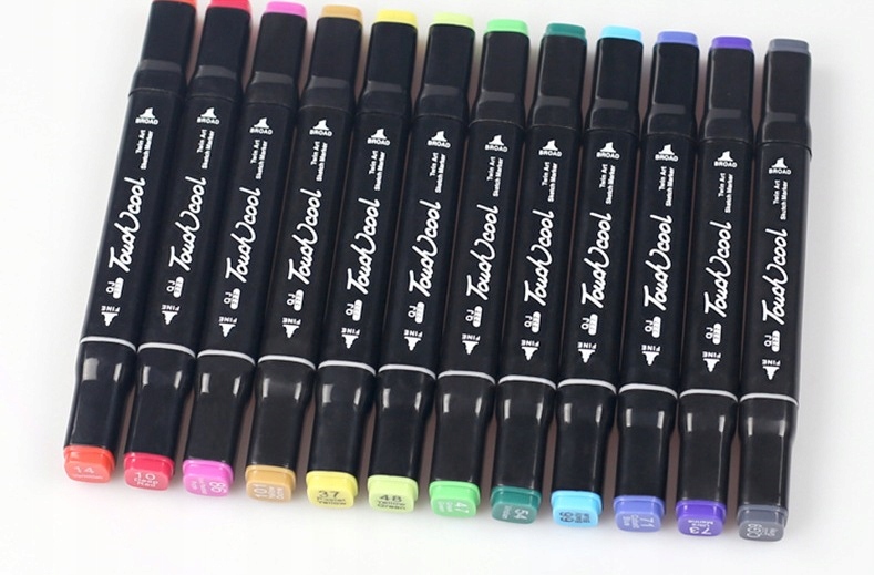 PRO MARKERY ALKOHOLOWE DWUSTRONNE 60szt + TORBA