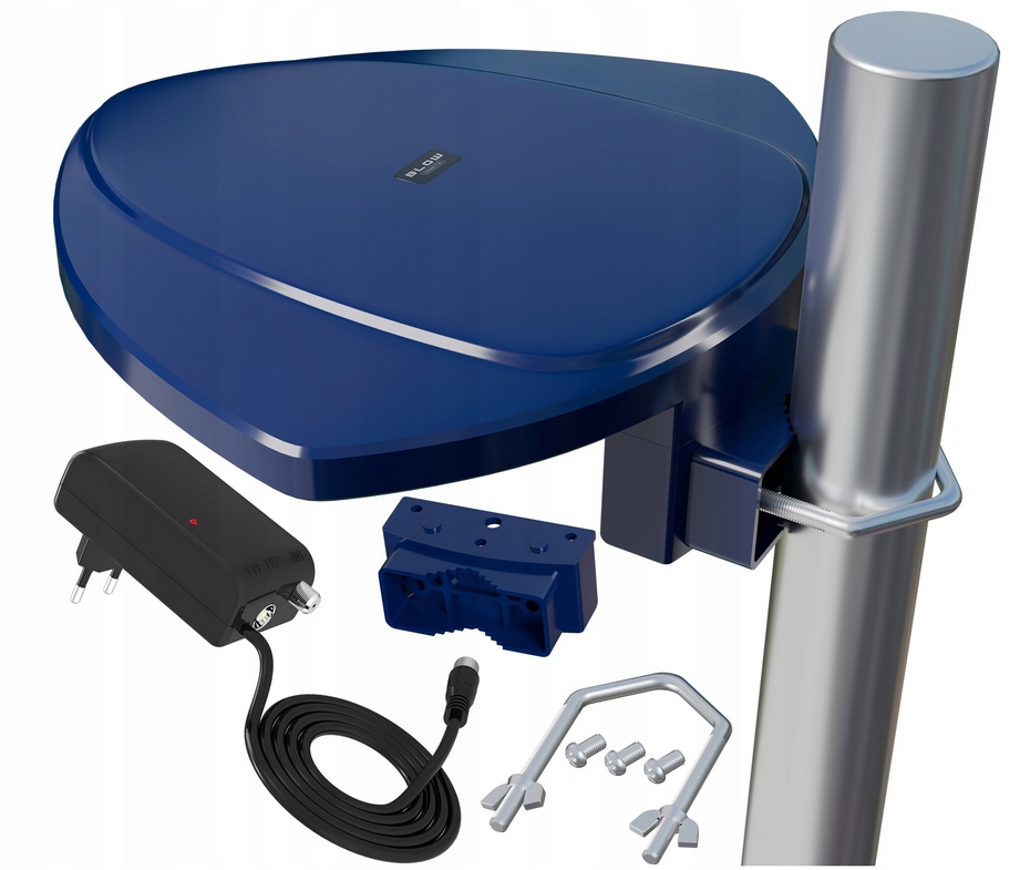 ANTENA ZEWNĘTRZNA AKTYWNA DVB-T2 FULL HD TV 4K 8K FILTR GSM UHF ZASILACZ 1M