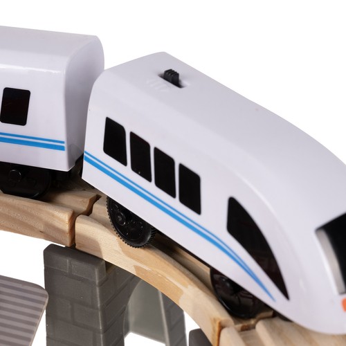 Ogromna  Drewniana Kolejka Pociąg na Baterie Tory 4,8m 79x80cm Jakość