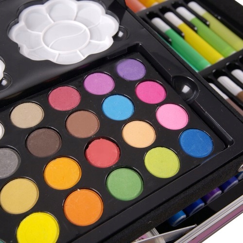 Duży Zestaw Artystyczny w Walizce 145 Elementów Kredki Farby