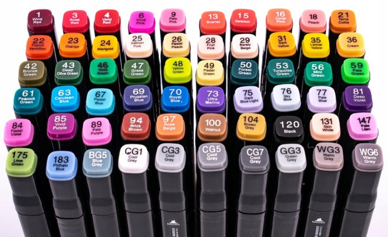 PRO MARKERY ALKOHOLOWE DWUSTRONNE 60szt + TORBA