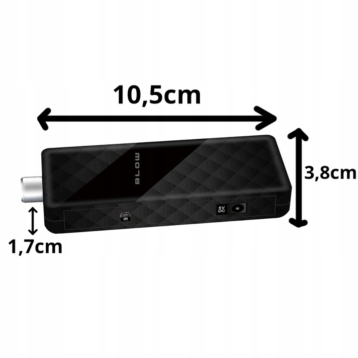 DEKODER TUNER TV DVB-T2 HEVC H.265 FULL HD MINI STICK PILOT ZESTAW HDMI USB