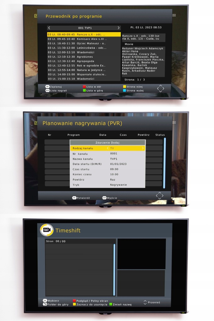 TUNER DEKODER DVB-T2 TV NAZIEMNEJ H.265 HEVC FULL HD USB HDMI PILOT BATERIE