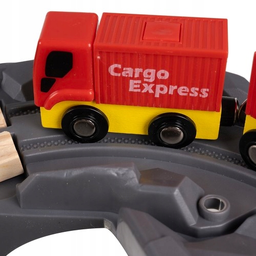 Ogromna  Drewniana Kolejka Pociąg na Baterie Tory 4,8m 79x80cm Jakość