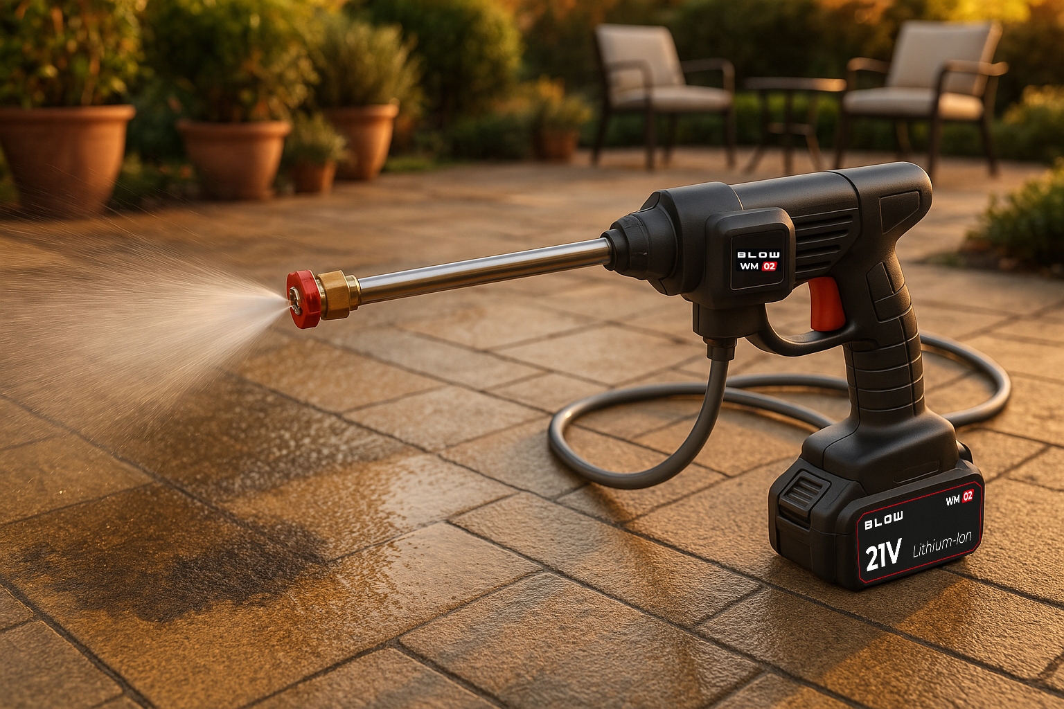 MYJKA CIŚNIENIOWA AKUMULATOROWA DO OKIEN OGRODU KOSTKI 2X AKUMULATOR ZESTAW