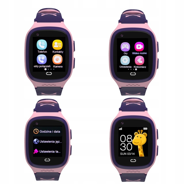 SMARTWATCH ZEGAREK DLA DZIECI SIM TELEFON WIDEOROZMOWY GPS SMS GRY MUZYKA
