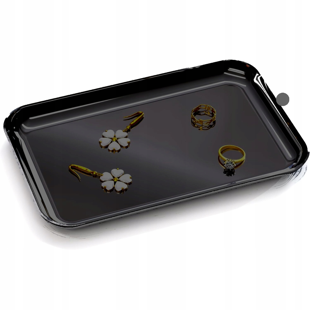 Taca łazienkowa dekoracyjna czarna na świece wykonana ze stali nierdzewnej