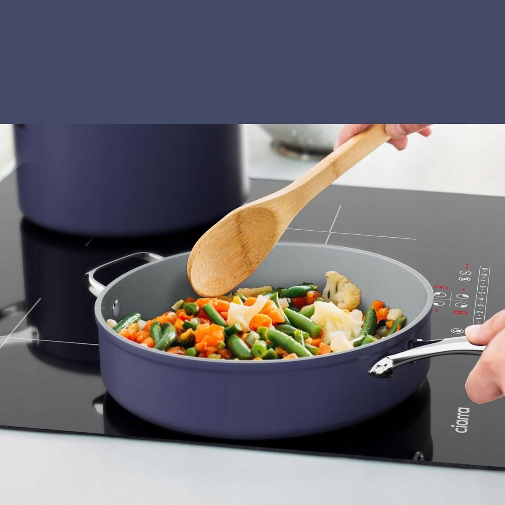 Ceramiczny zestaw garnków i patelni CIARRA CBCWSM7 4 elementy niebieski