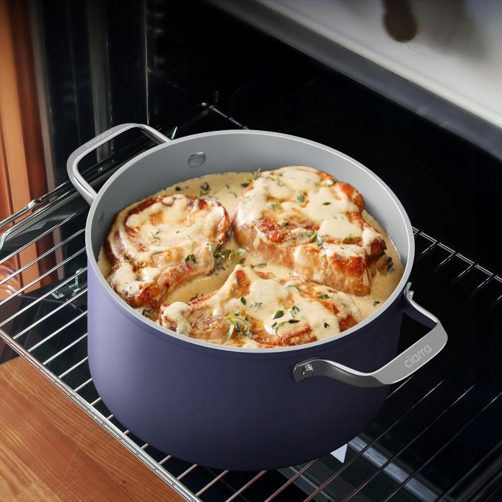 Ceramiczny zestaw garnków i patelni CIARRA CBCWSM7 4 elementy niebieski