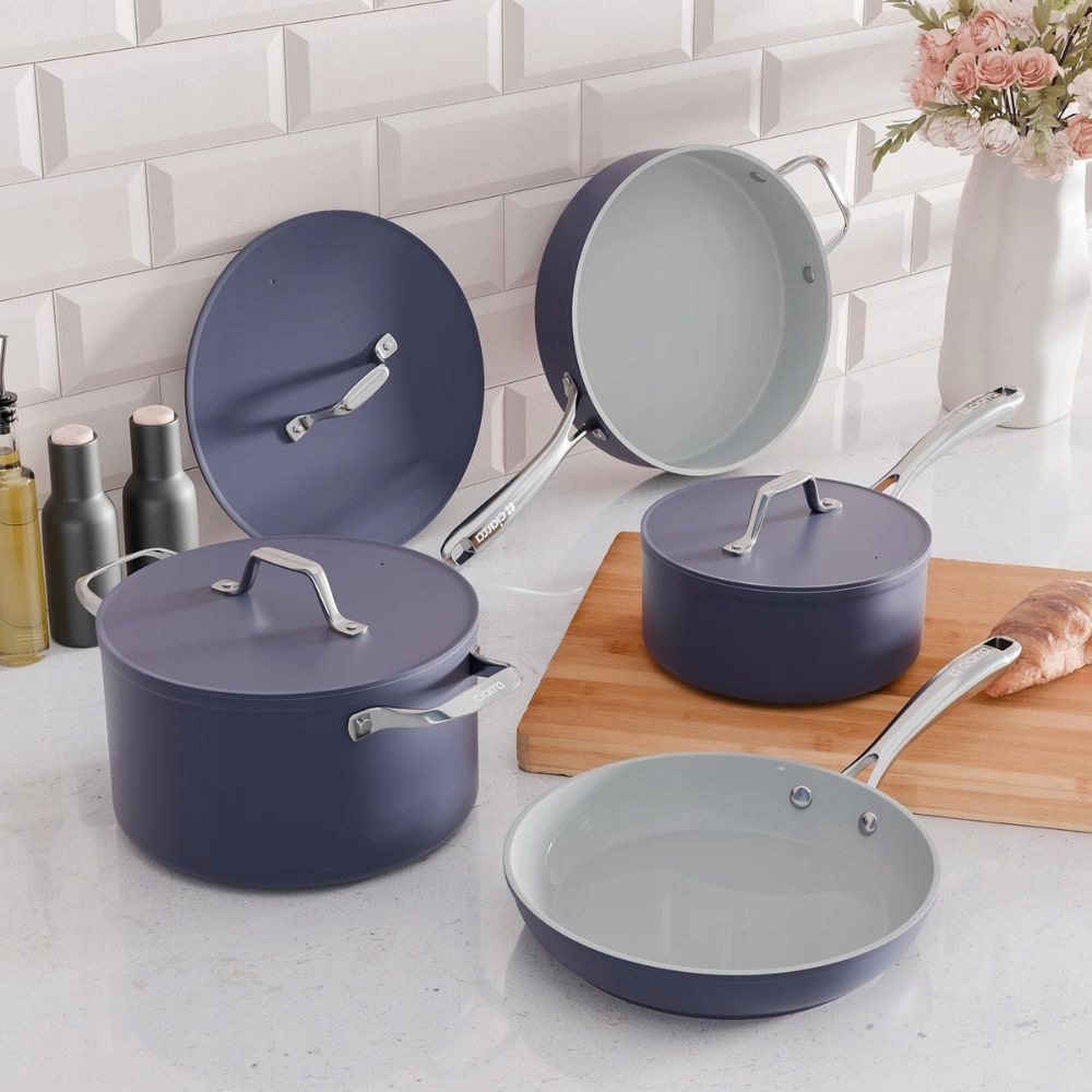 Ceramiczny zestaw garnków i patelni CIARRA CBCWSM7 4 elementy niebieski