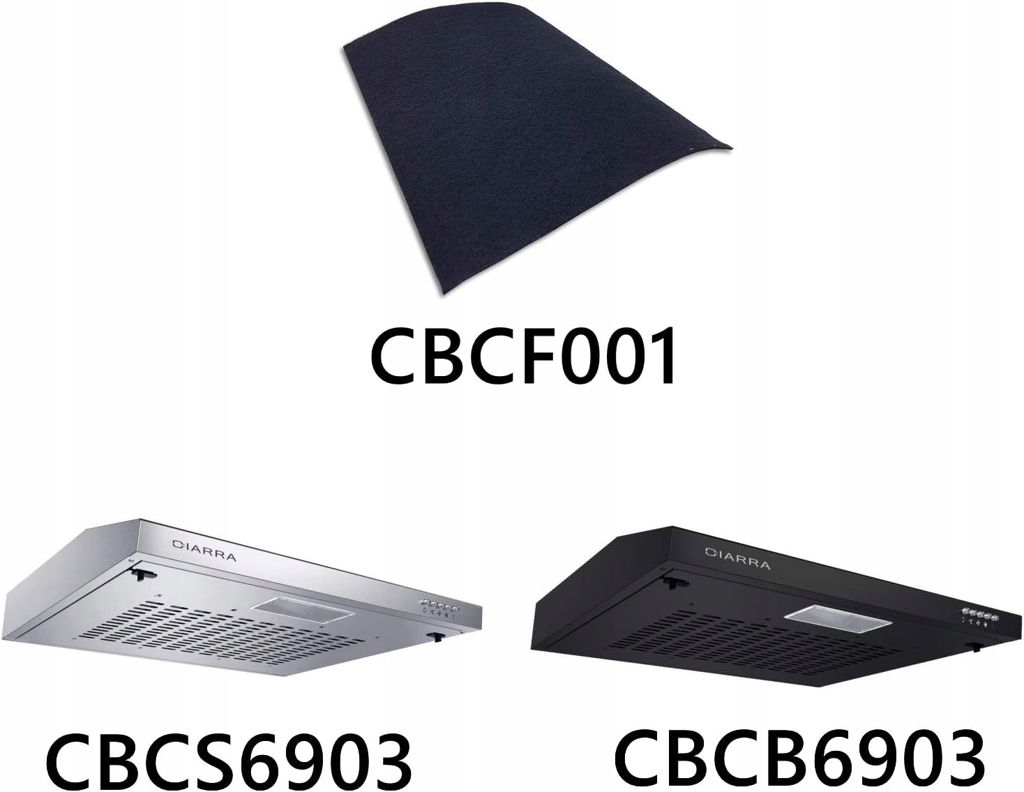 CIARRA CBCF001-OW Wymienny arkusz filtrujący z węglem do CBCS6903 CBCB6903