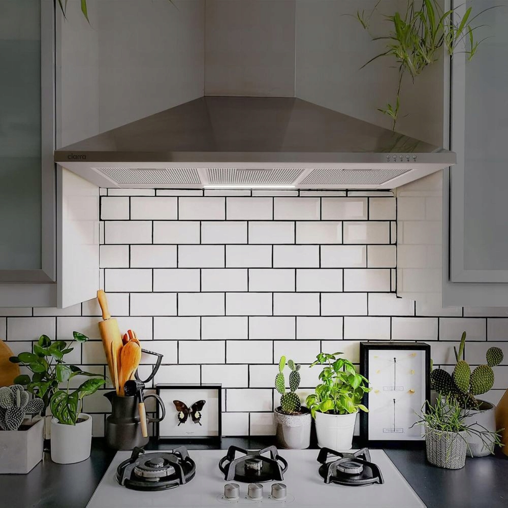 Okap ścienny Ciarra CBCS9201 90 cm Okap kuchenny 370 m³/h Srebrny