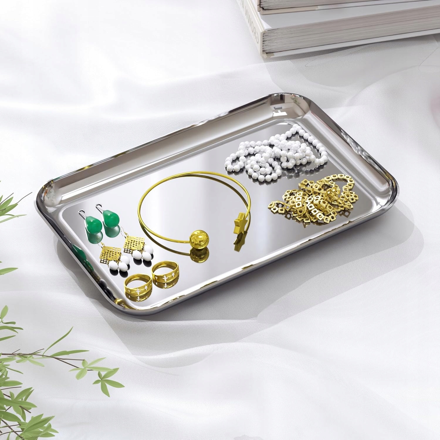 Taca łazienkowa dekoracyjna czarna na świece wykonana ze stali nierdzewnej