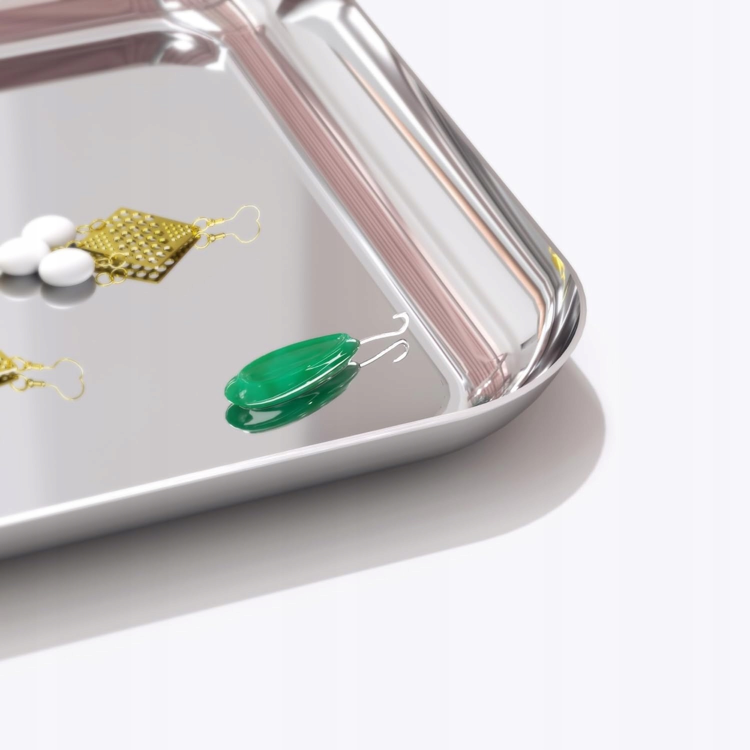 Taca łazienkowa dekoracyjna czarna na świece wykonana ze stali nierdzewnej