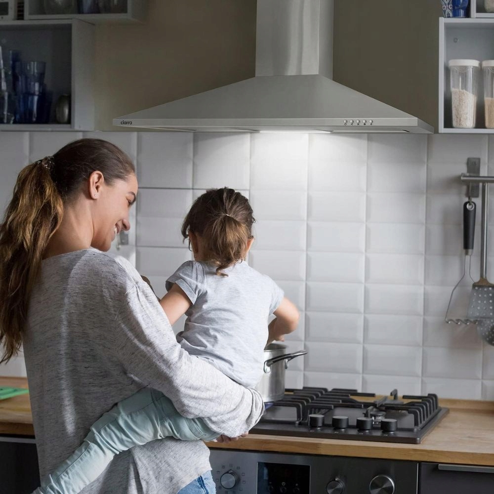 Okap ścienny Ciarra CBCS9201 90 cm Okap kuchenny 370 m³/h Srebrny