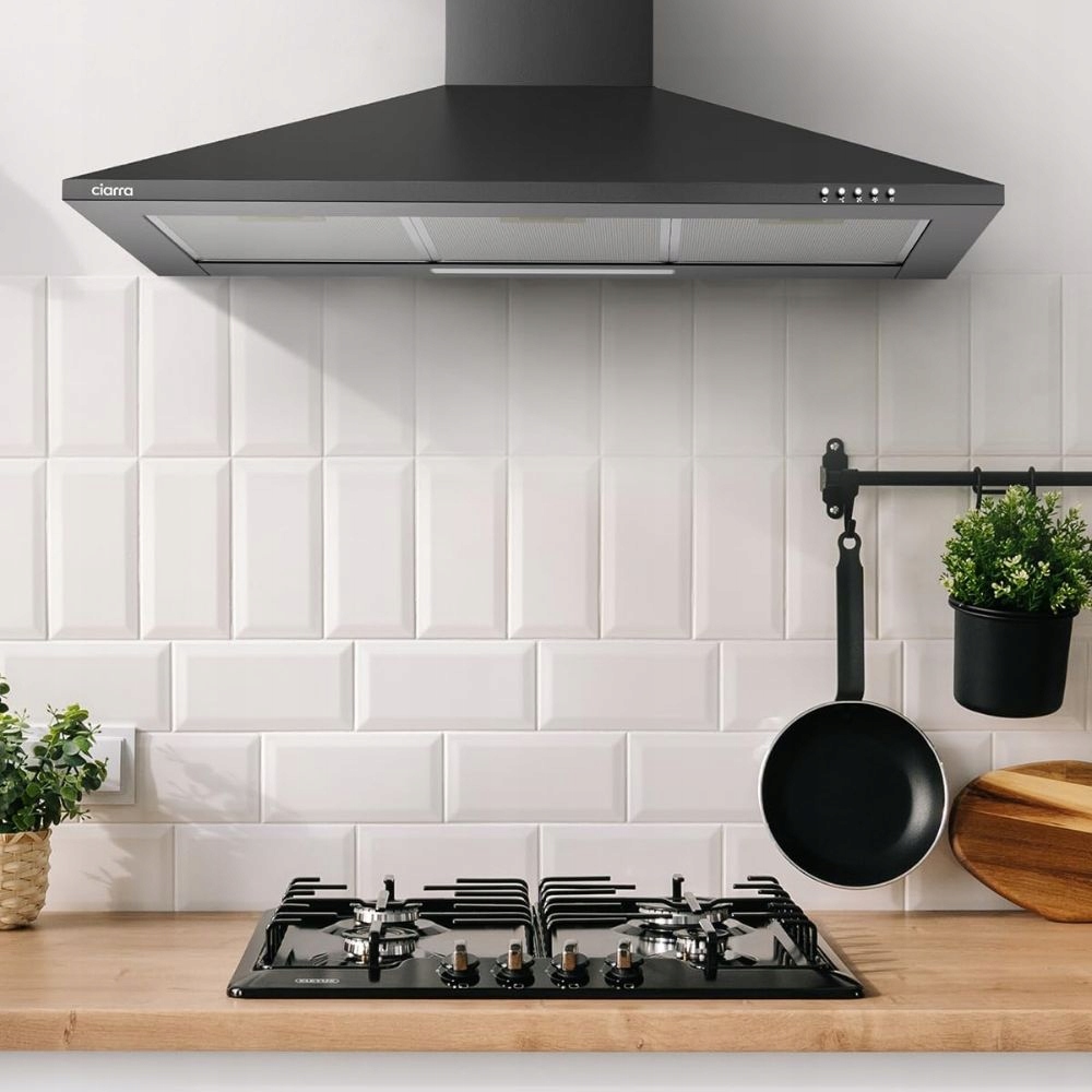 Okap ścienny CIARRA CBCB9201-B 90 cm 370m³/h Czarny