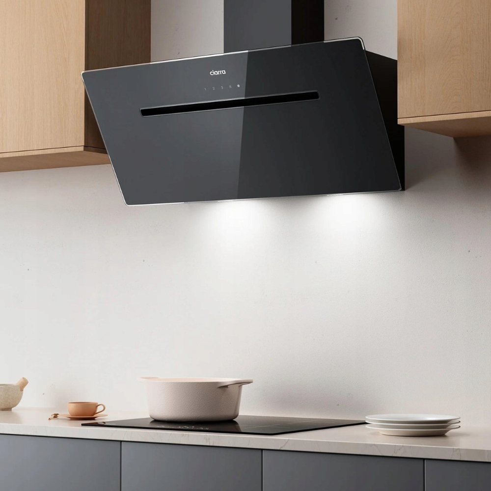 CIARRA 90cm Szklany Kątowy Okap Kuchenny z Funkcją Booster WiFi CBCB9736F-B