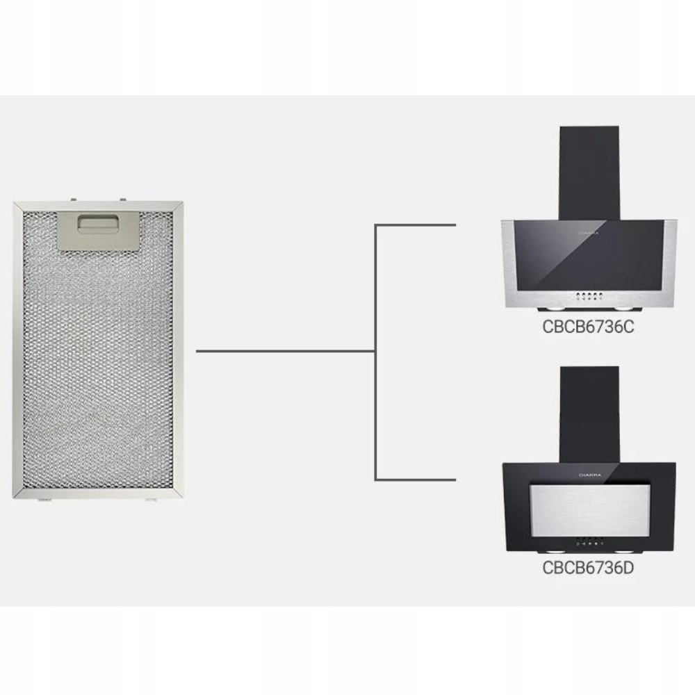 Aluminiowy Filtr Ciarra AL163351-OW do CBCB6736D-OW i CBCB6736C-OW