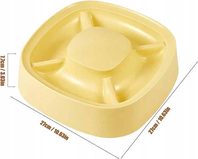QIODAZOO żółta miska dla psa kota 4 przegrody