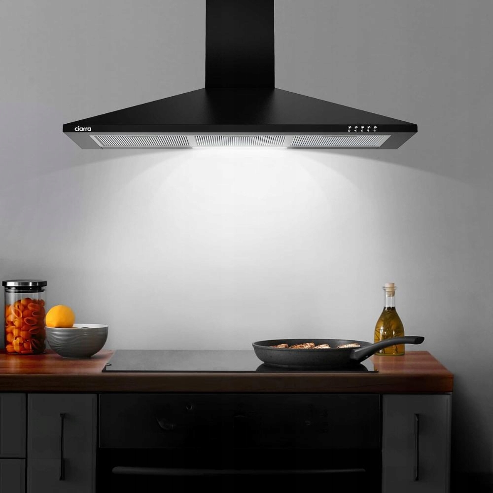 Okap ścienny CIARRA CBCB9201-B 90 cm 370m³/h Czarny