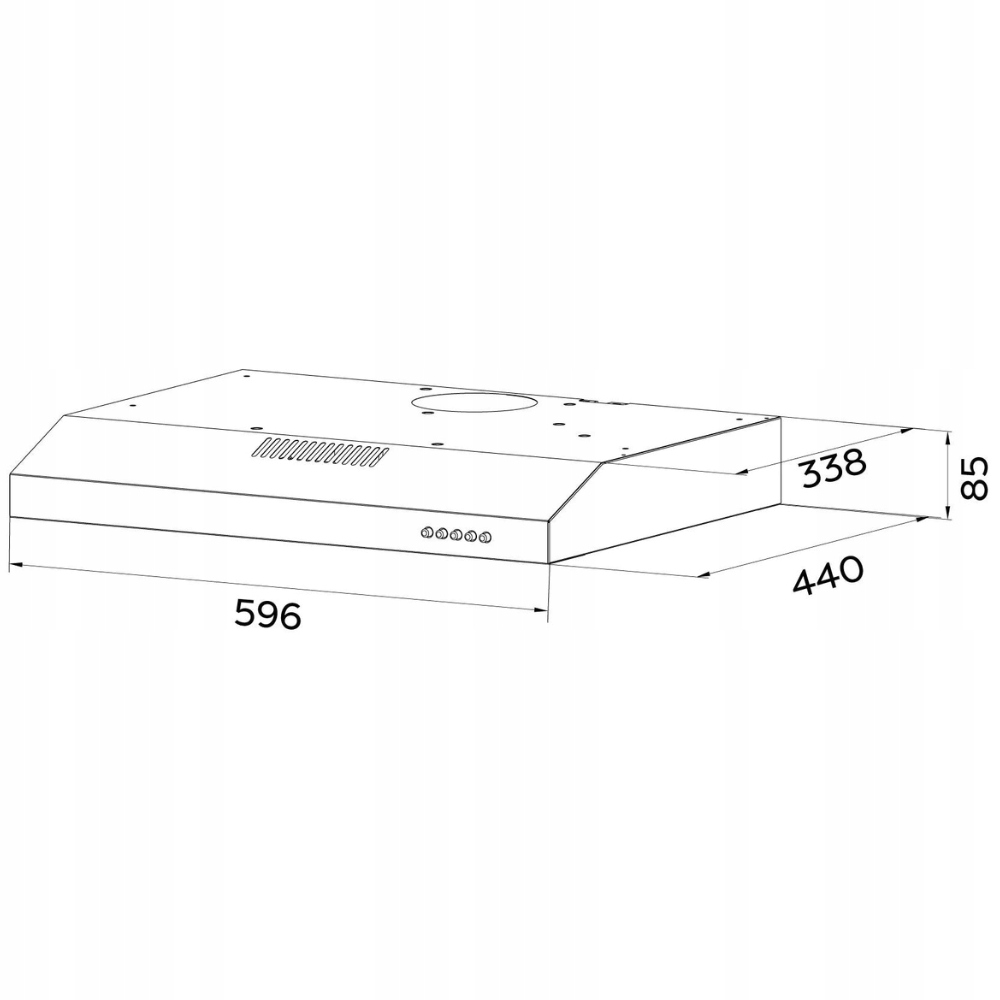 Podszafkowy Okap Ciarra 60 cm z Oświetleniem LED - Model CBCS6903D-S