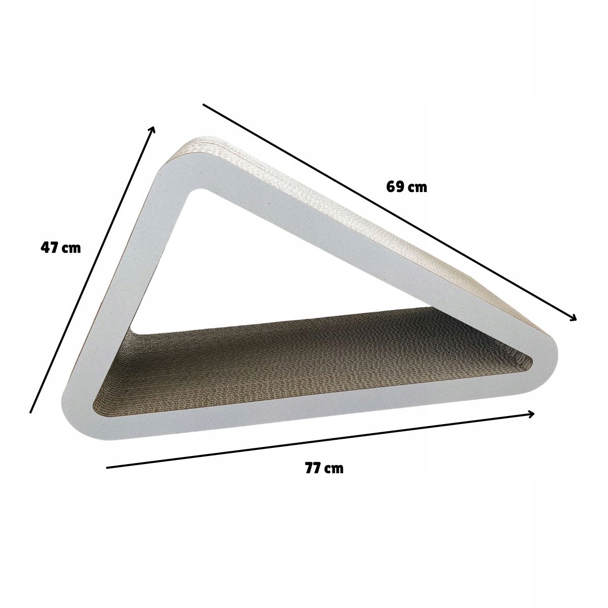 Drapak dla kota Trójkąt XXL | biały | 77x69x47x30 cm | Mruu&Pruu