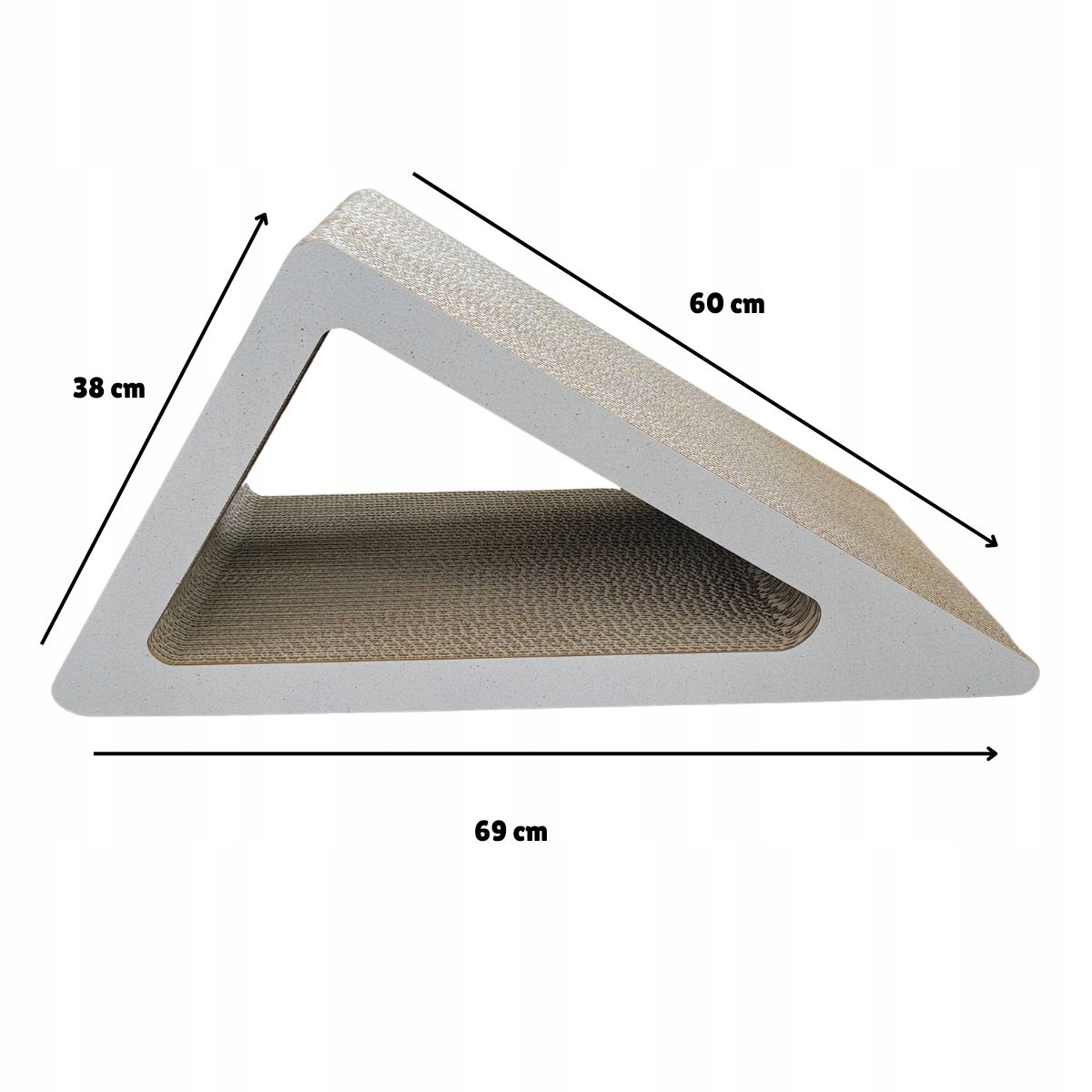 Drapa dla kota TRÓJKĄT XL piłka | biały | 69 x 60 x 38 x 30 cm | Mruu&Pruu