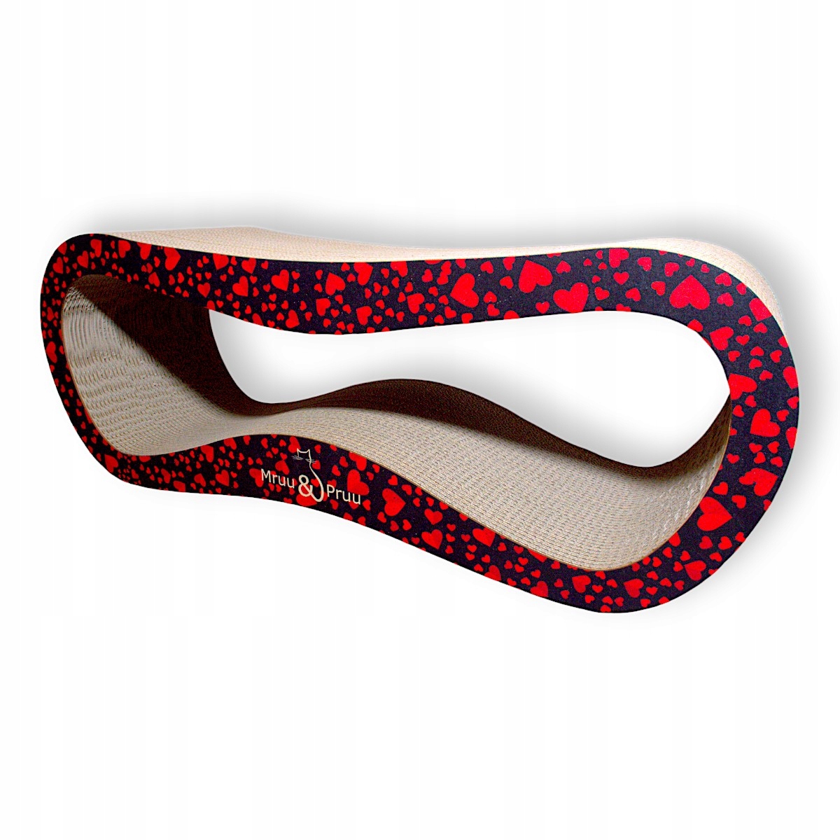 Drapak dla kota LEON | czarny w serca | 78x28x24 cm | MruuPruu