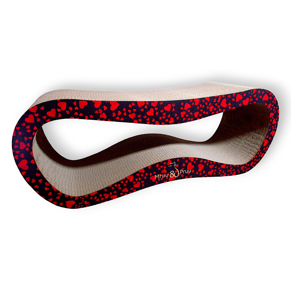 Drapak dla kota LEON | czarny w serca | 78x28x24 cm | MruuPruu