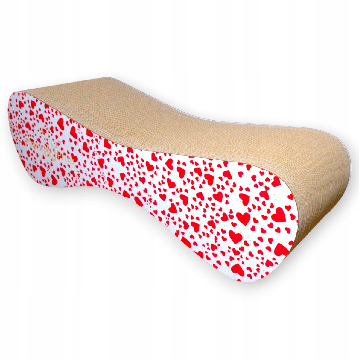 Drapak dla kota MIMI | biały w serca | 70x23x24 cm | MruuPruu