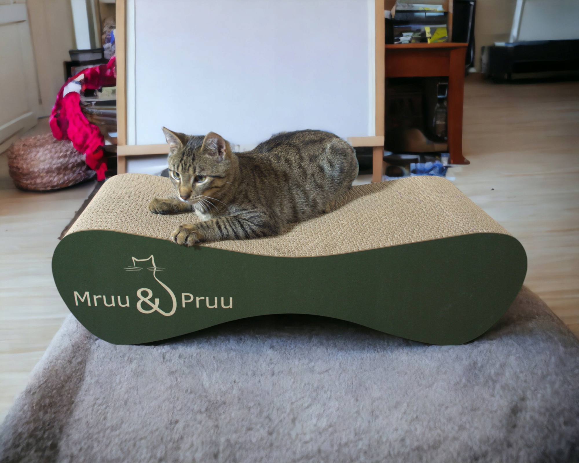 Drapak dla kota MIMI | zielony | 70x23x24 cm | MruuPruu