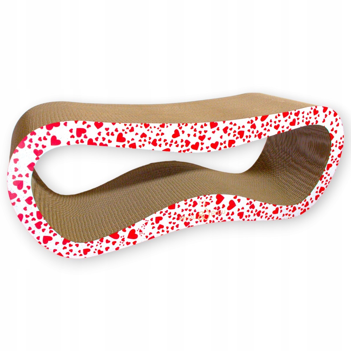 Drapak dla kota LEON | biały w serca | 78x28x24 cm | MruuPruu