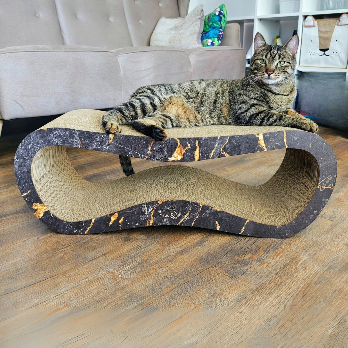 Drapak dla kota LEON | czarny marmur | 78x28x24 cm | MruuPruu