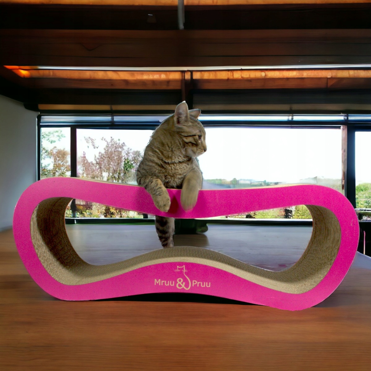 Drapak dla kota LEON | różowy | 78x28x24 cm | MruuPruu