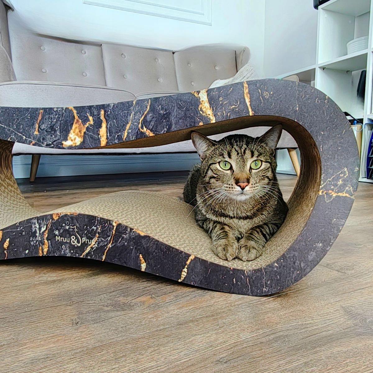 Drapak dla kota LEON | czarny marmur | 78x28x24 cm | MruuPruu