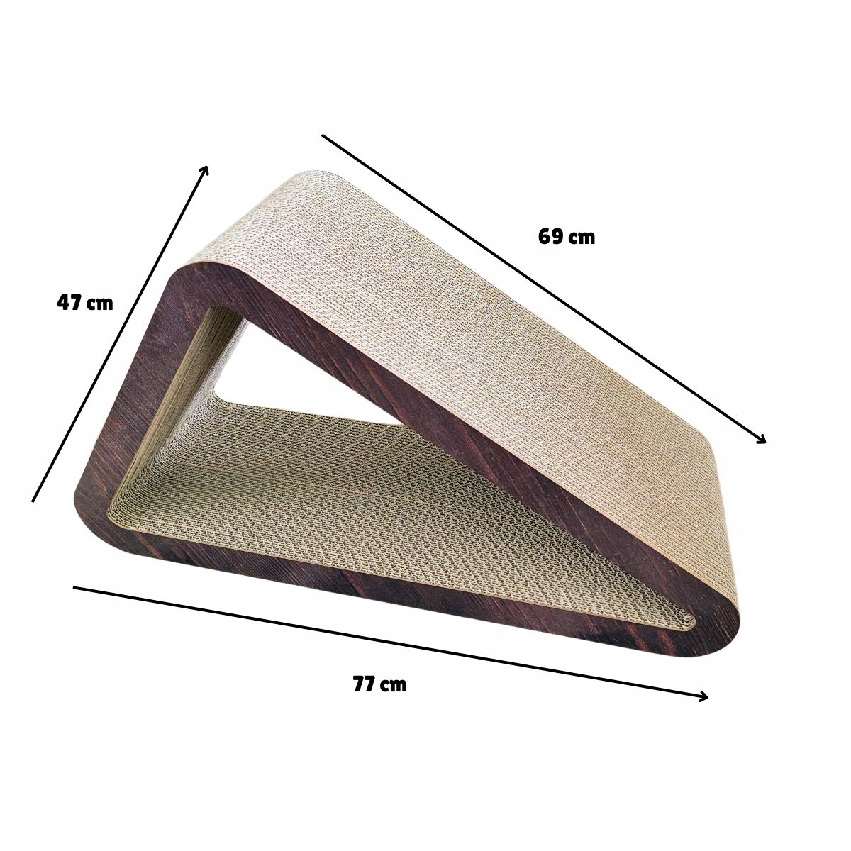 Drapak dla kota Trójkąt XXL | brązowy | 77x69x47x30 cm | Mruu&Pruu