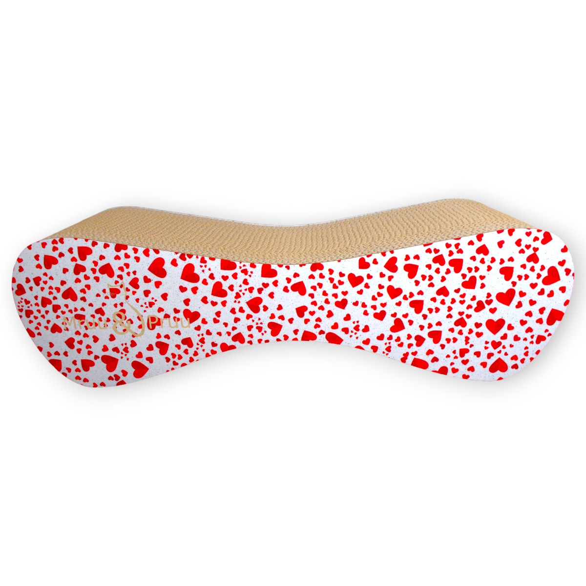 Drapak dla kota MIMI | biały w serca | 70x23x24 cm | MruuPruu