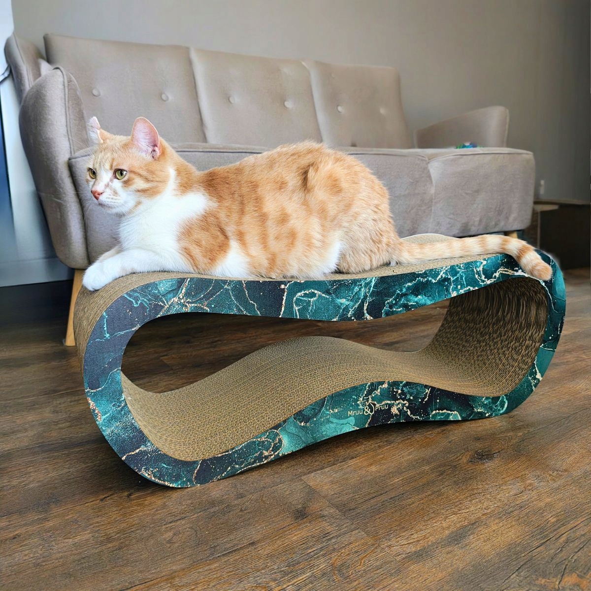 Drapak dla kota LEON | czarny marmur | 78x28x24 cm | MruuPruu