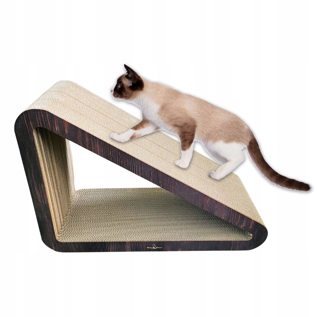 Drapak dla kota Trójkąt XXL | brązowy | 77x69x47x30 cm | Mruu&Pruu