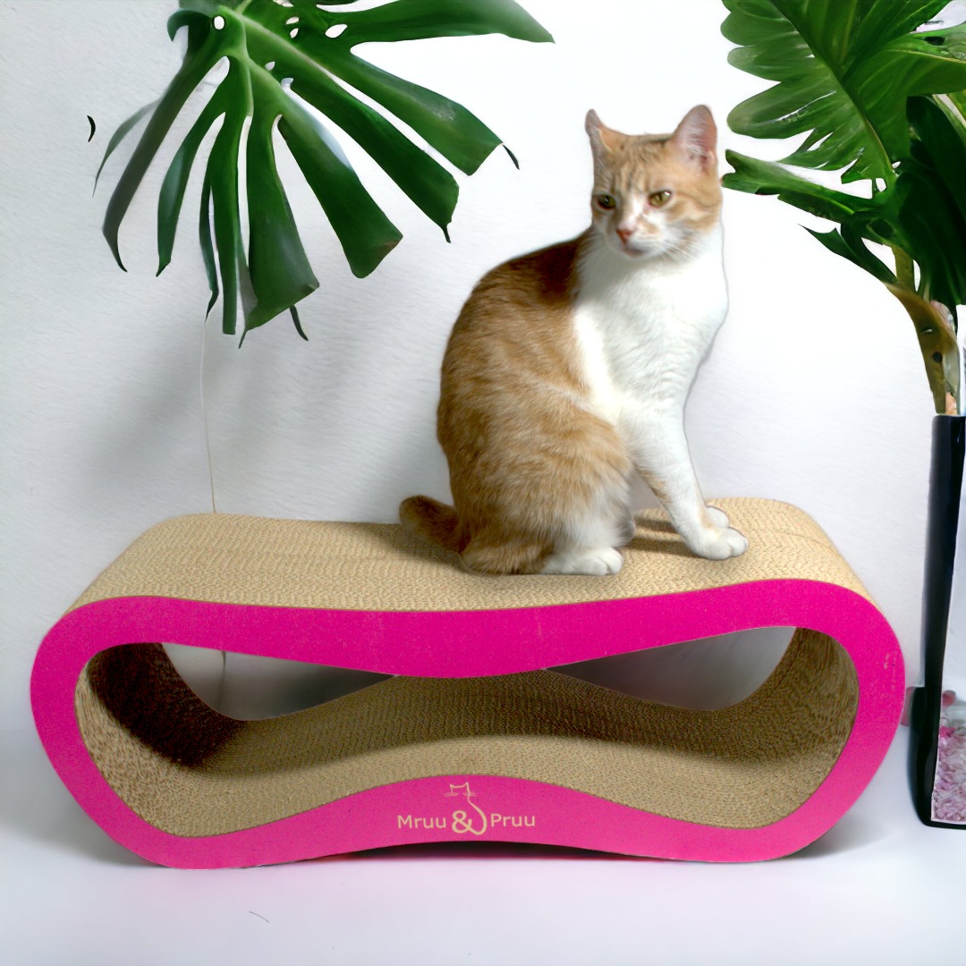 Drapak dla kota LEON | różowy | 78x28x24 cm | MruuPruu