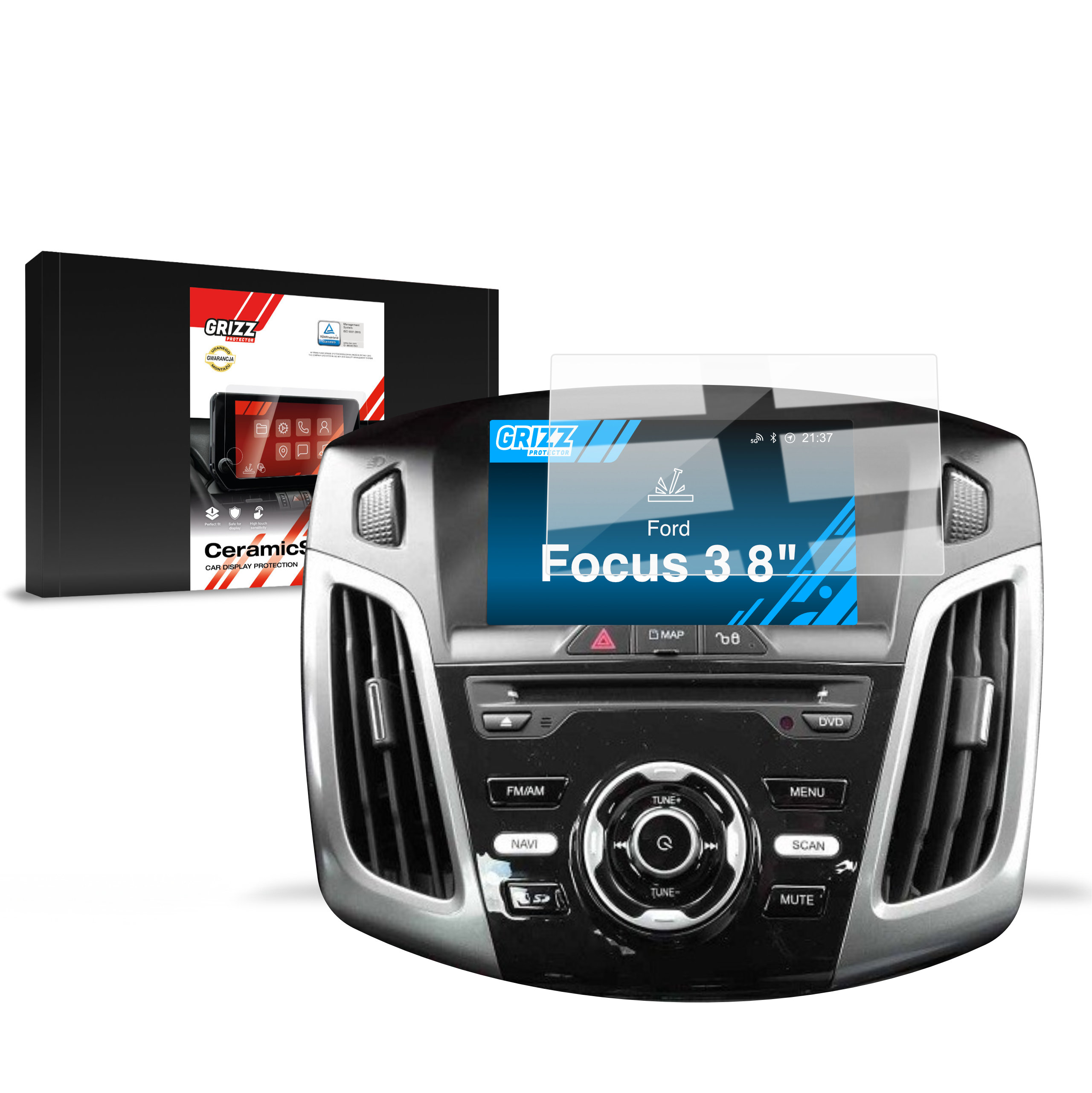 CarDisplay Protection Grizz Keramikfolie für Ford Focus 3 Facelift (2014-2019)