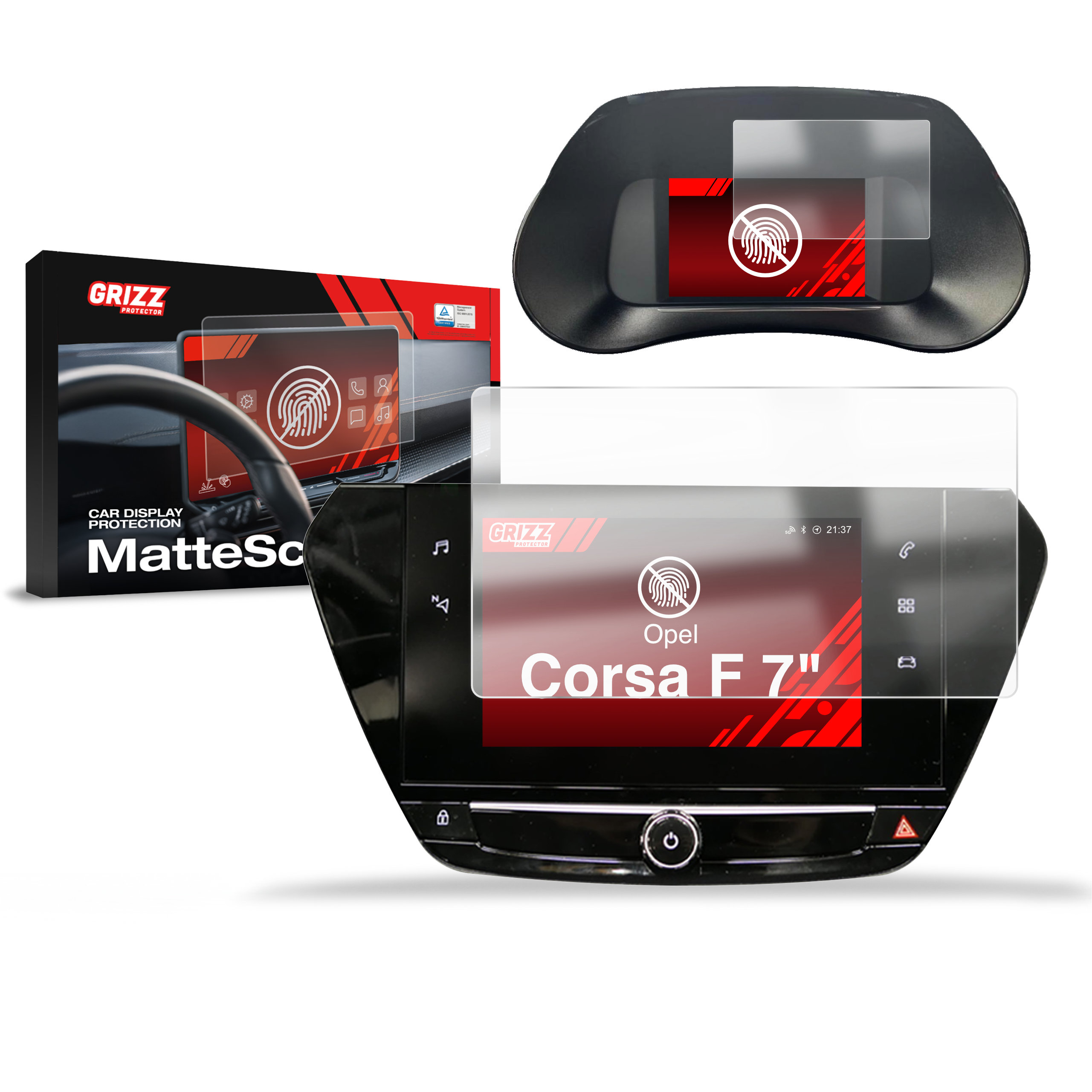 CarDisplay Protection Grizz Mattfolie für Opel Corsa F 7