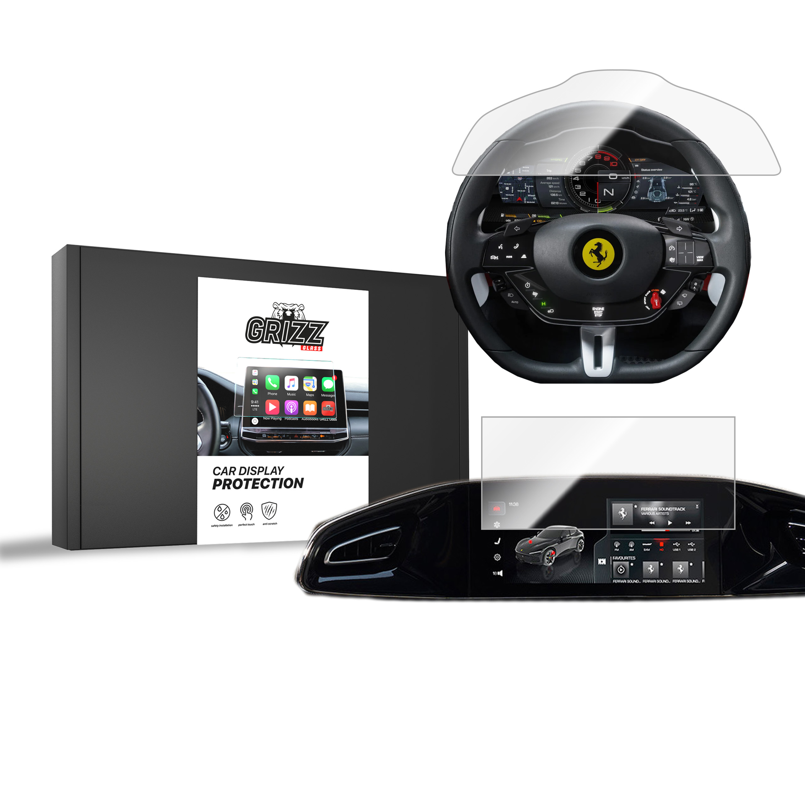CarDisplay Protection Grizz Keramikfolie für Ferrari Purosangue (2023-2025)