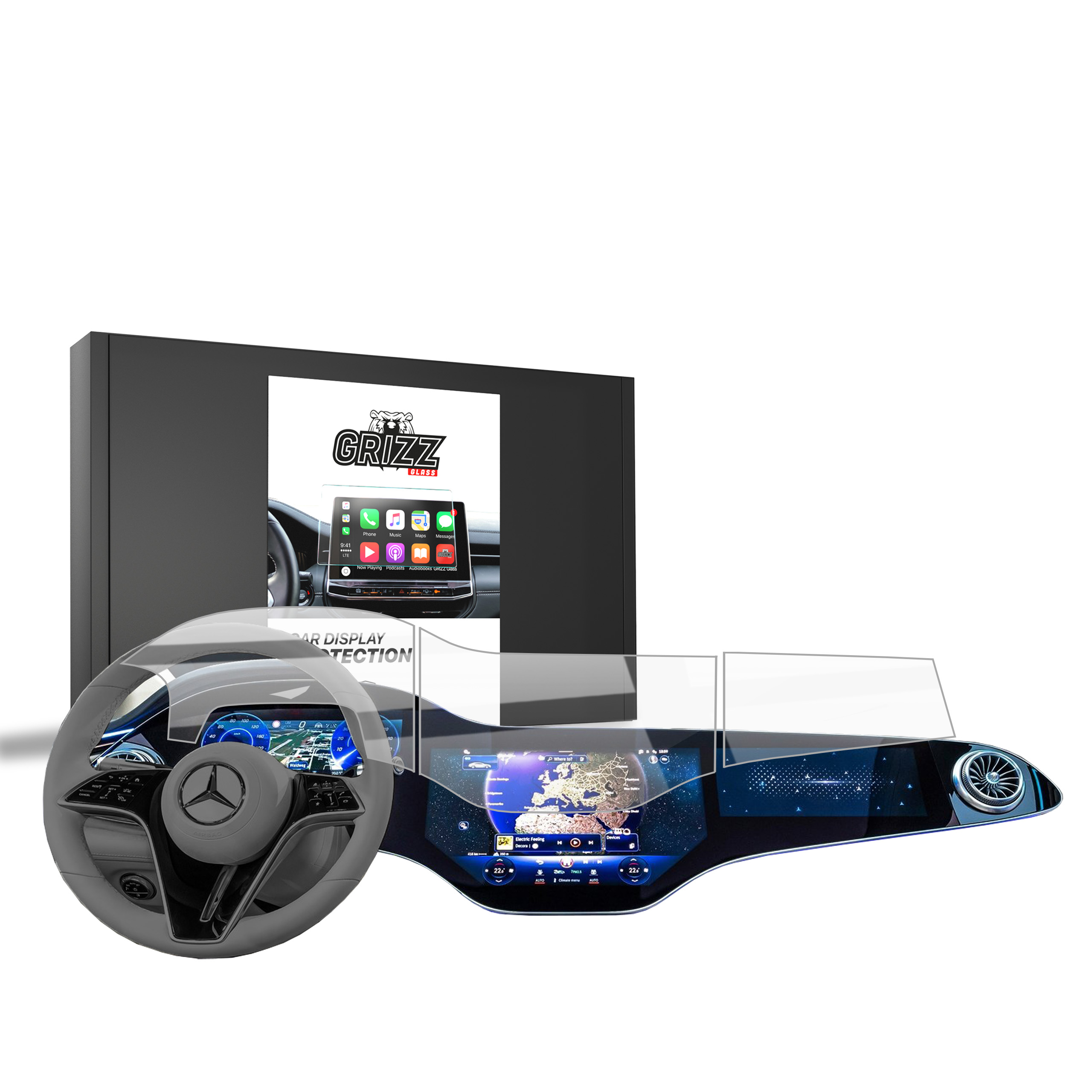 CarDisplay Protection Grizz Keramikfolie für Mercedes Maybach EQS SUV Hyperscreen (2023-2025)