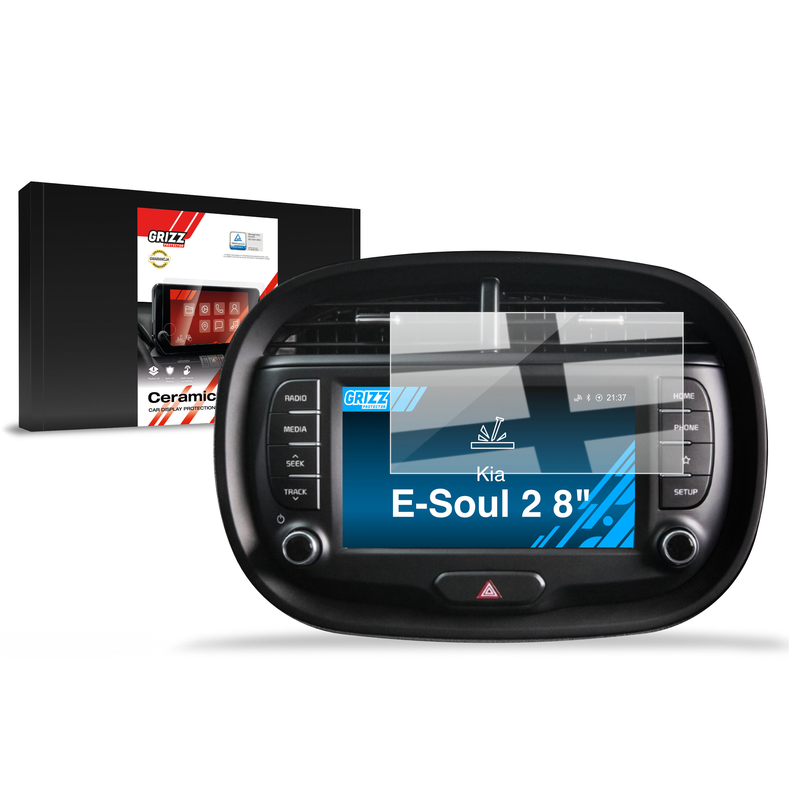 CarDisplay Protection Grizz Keramikfolie für Kia E-Soul 2 (2018-2022)