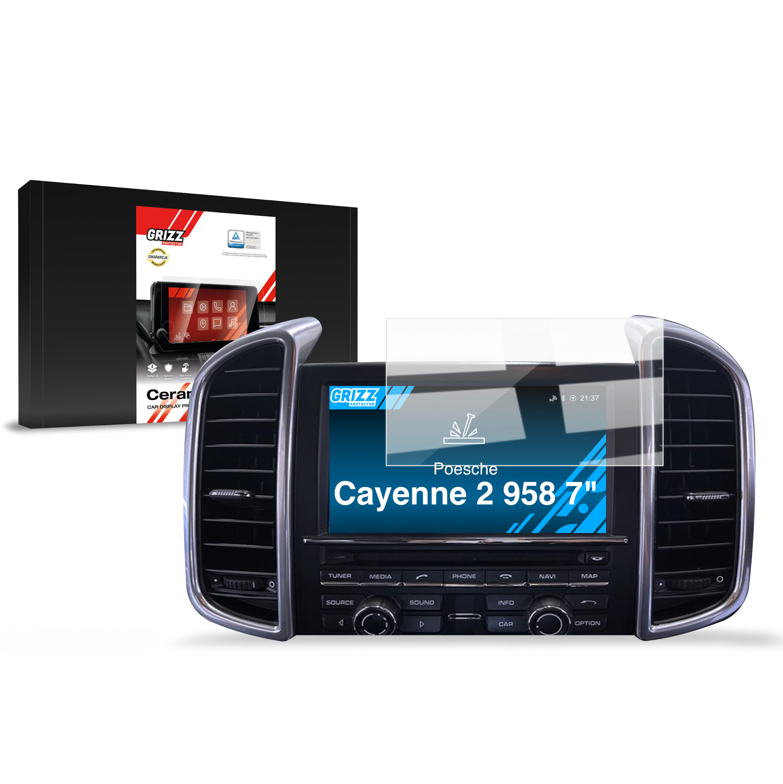 CarDisplay Protection Grizz Keramikfolie für Porsche Cayenne 2 958 (2010-2017)