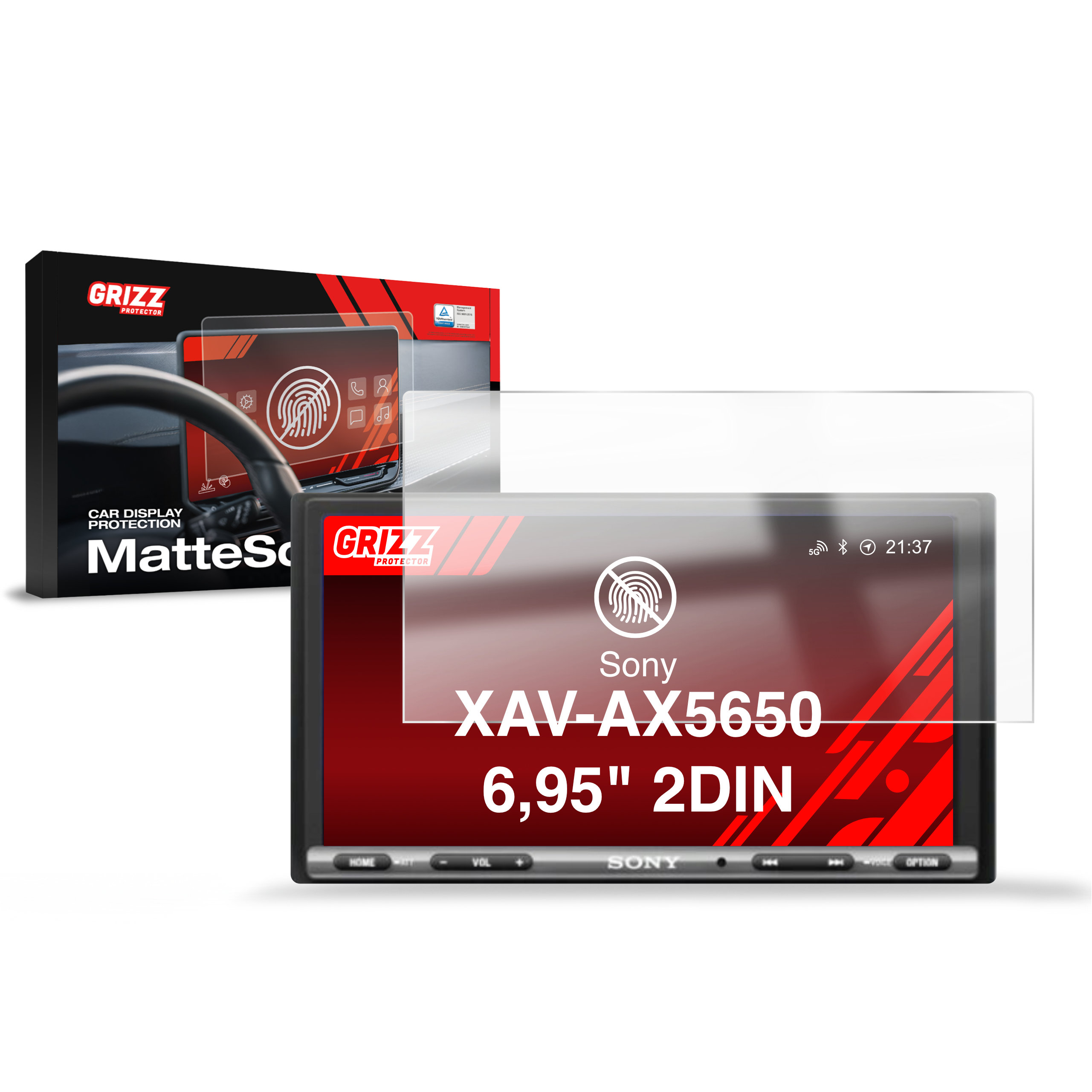 CarDisplay Protection Grizz Mattfolie für Sony XAV-AX5650 6,95