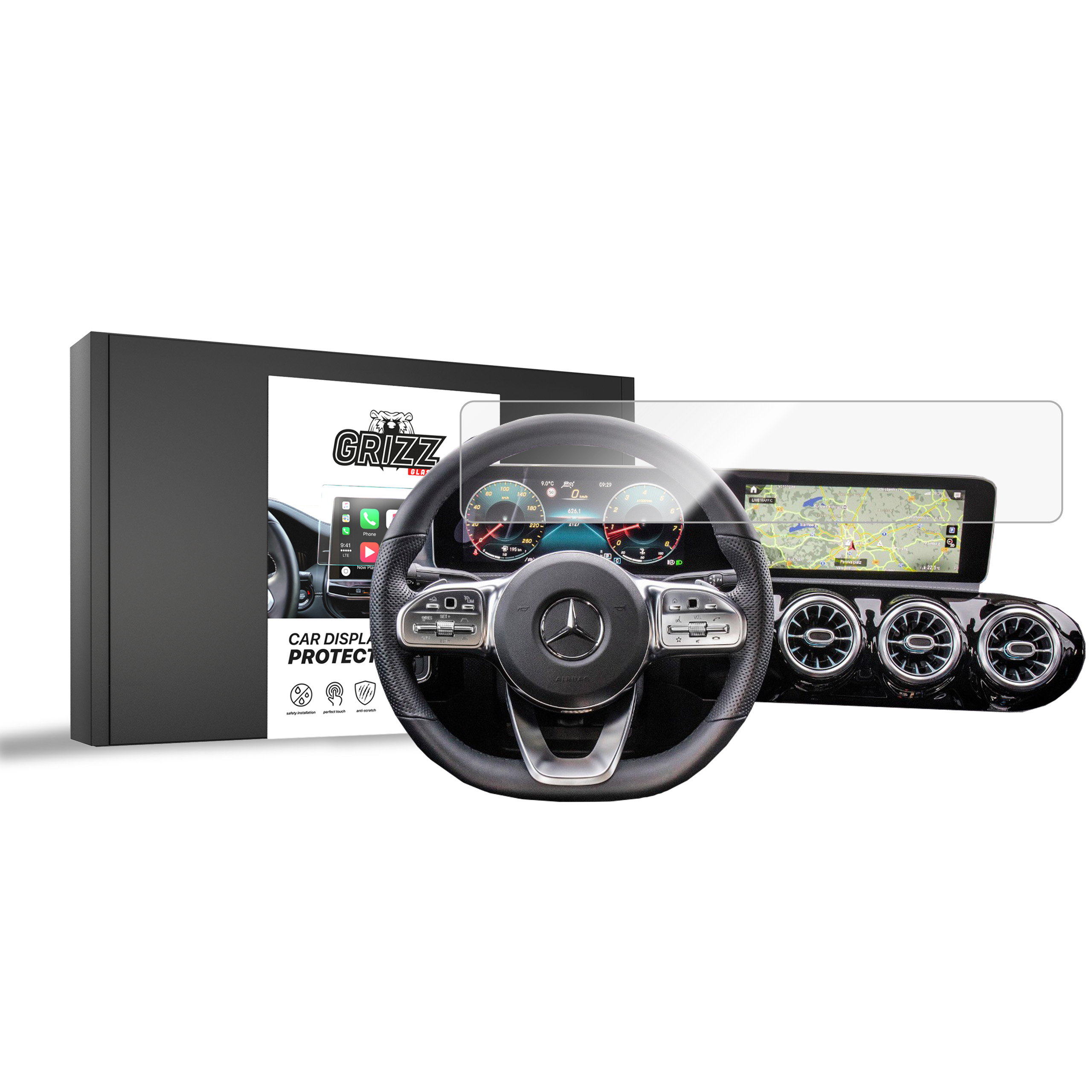 CarDisplay Protection Grizz Keramikfolie für Mercedes EQC 400 (2019-2023)
