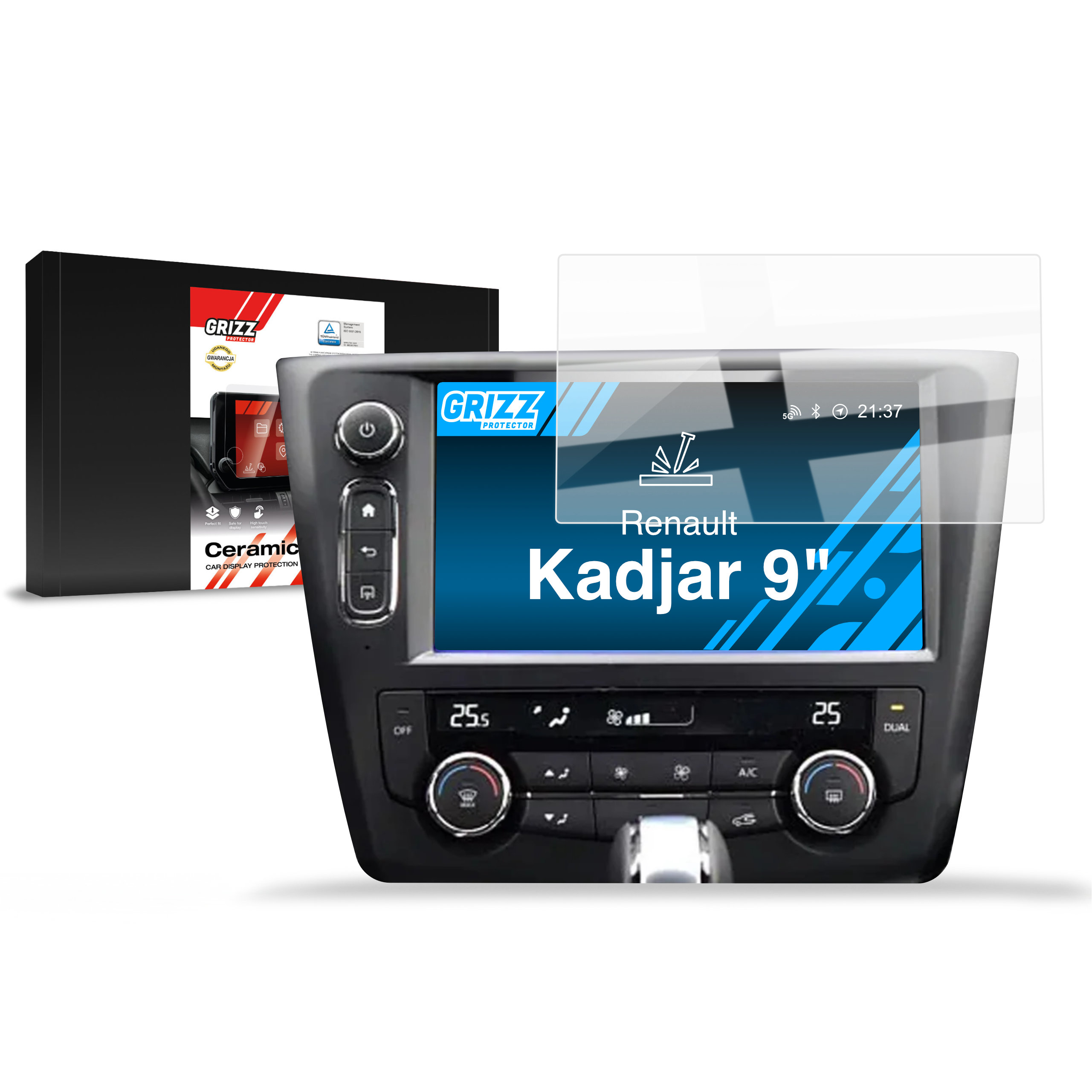 CarDisplay Protection Grizz Keramikfolie für Renault Kadjar 9